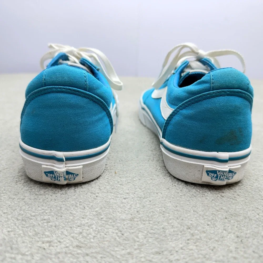 Vans Ward Low Top Bright Blue White Canvas Skate Shoes Womens 8 500714